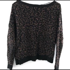 Free People Animal Print ScoopNeck Sweater